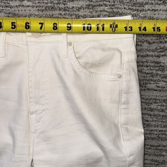 New MOTHER The Insider Crop Step Fray Jeans Cream Puff Size 26 - Picture 11 of 16